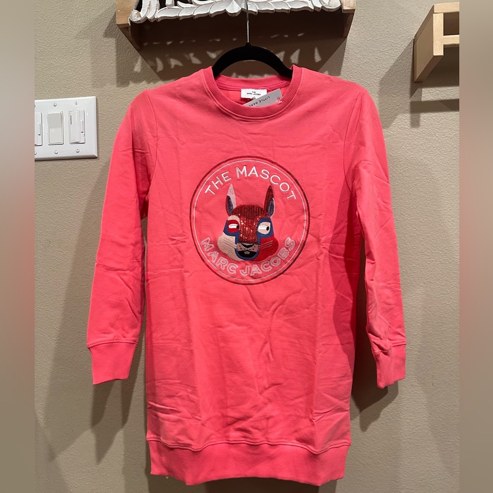 Little Marc Jacobs kids girls the mascot pink dress long sleeve